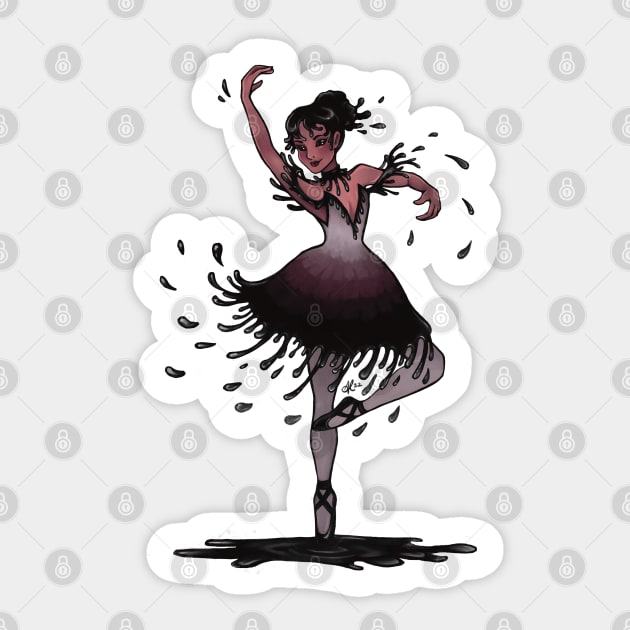 Inky Cap Mushroom Ballerina Sticker by AliceQuinn